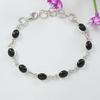 Natural Black Onyx Bracelet, Handmade Bracelet for Women, 925 Sterling Silver Bracelet, Wedding Bracelet, Black Gemstone