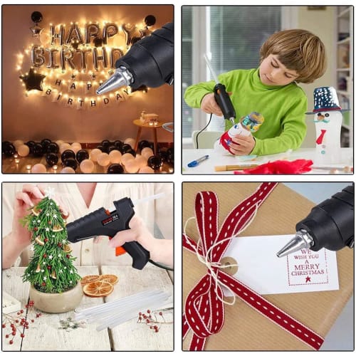 MoToNa Glue Gun, Hot Melt Glue Gun, 100W, Copper Nozzle, Super Powerful Glue Gun Set, High Temperature Type, Temperature Adjustment, Fast Preheat, Lea