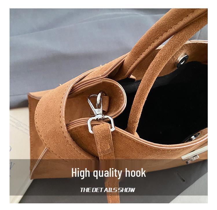 Women's Large Capacity Suede Crossbody Bag - 2025 New Autumn/Winter High-End Commuter Platinum Tote