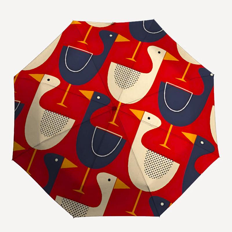 

1pc Geese Pattern Automatic Open/close Umbrella, 8-Rib sturdy structure, Portable Travel Umbrella, Parties, Everyday Usel061
