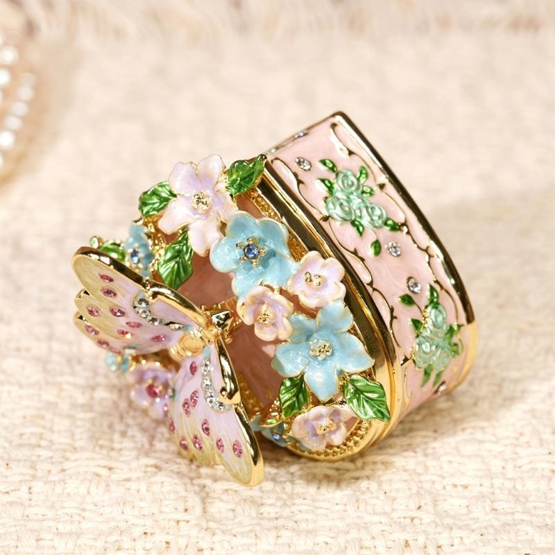 Butterfly Shape Jewelry Box Jewelry Holder Stylish Jewelry Organizers Alloy Texture for Home Decors and Daily Use