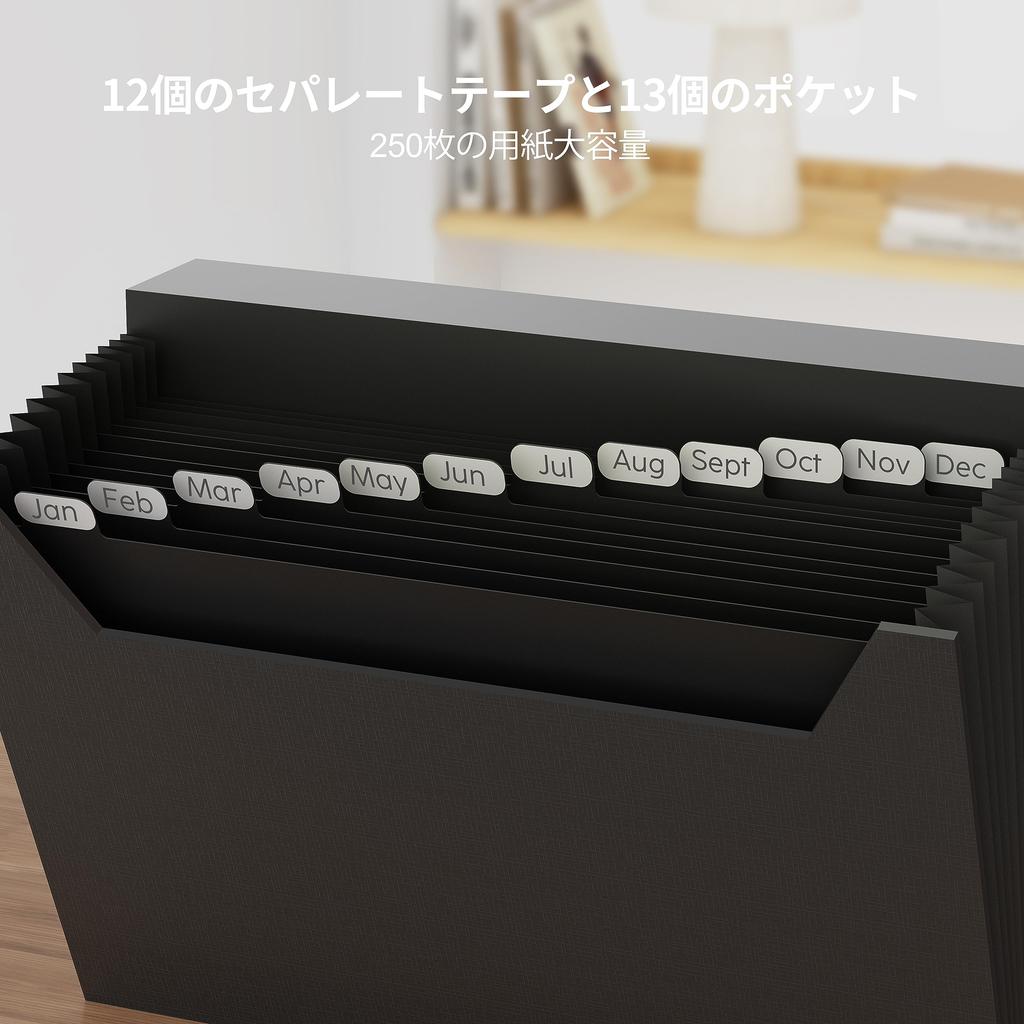JiaWei A4 Document File Receipt File Classification File 12 13 Accordion Large Storage Case with Office Classroom Box, Organizer, Folder,