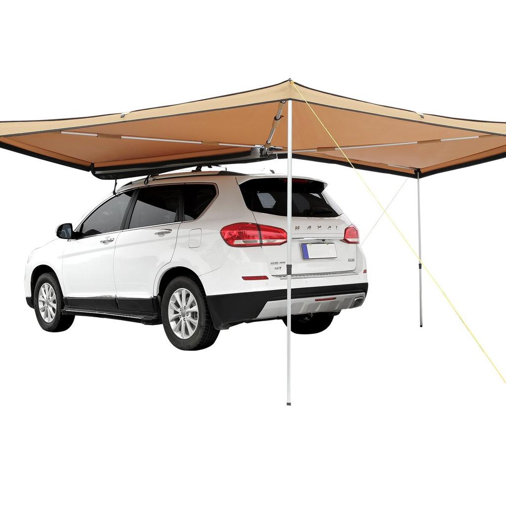 Vehicle Awning 270 Degree, 8.2' Height Retractable Car Side Awning, PU3000mm UV50+ Car Awning with Waterproof Storage Bag, Suitable for Truck, SUV,