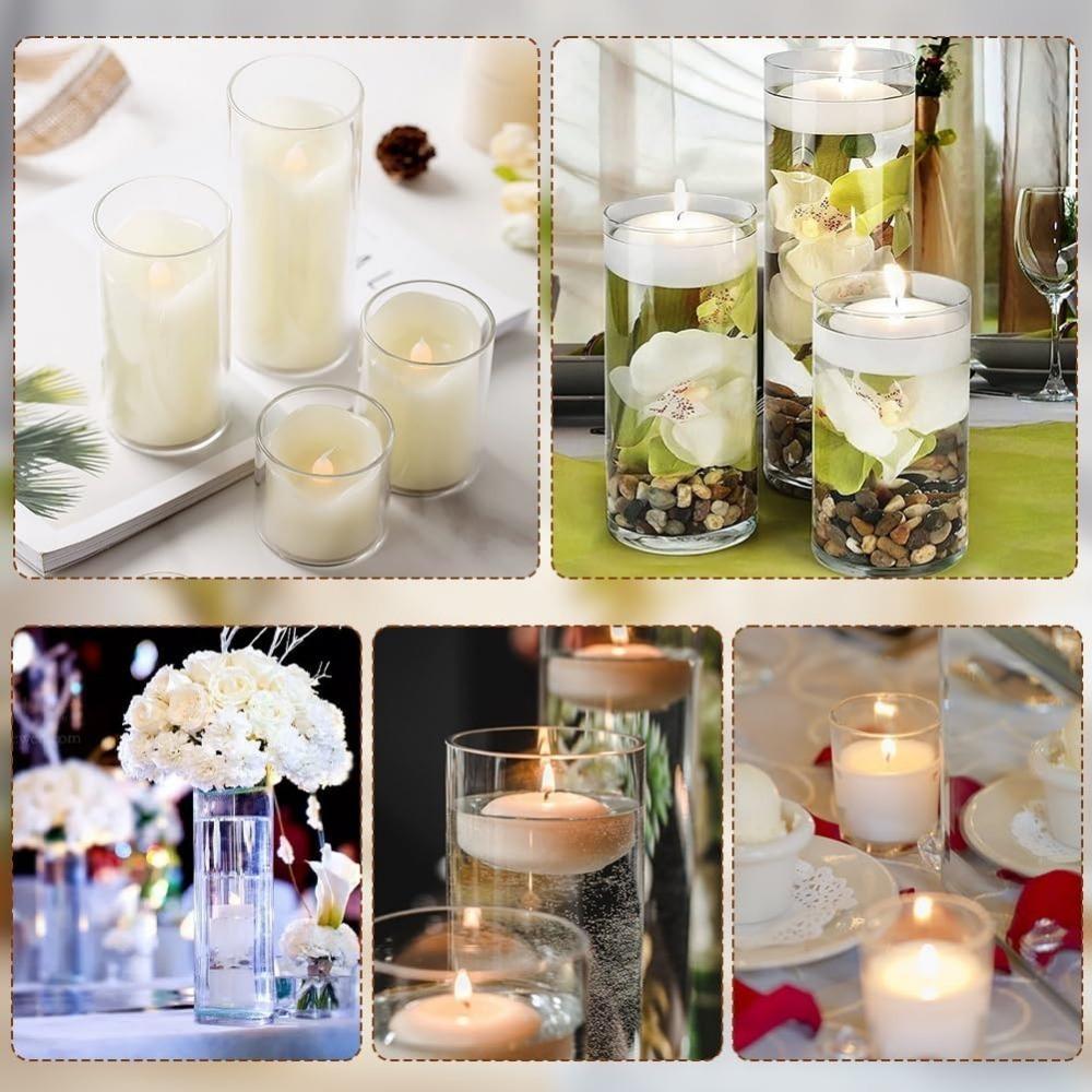 Light Luxury Vase Ins Style Cylinder Vase Transparent Flower Vase Living Room Decoration Vase Household Hydroponic Plants Cup