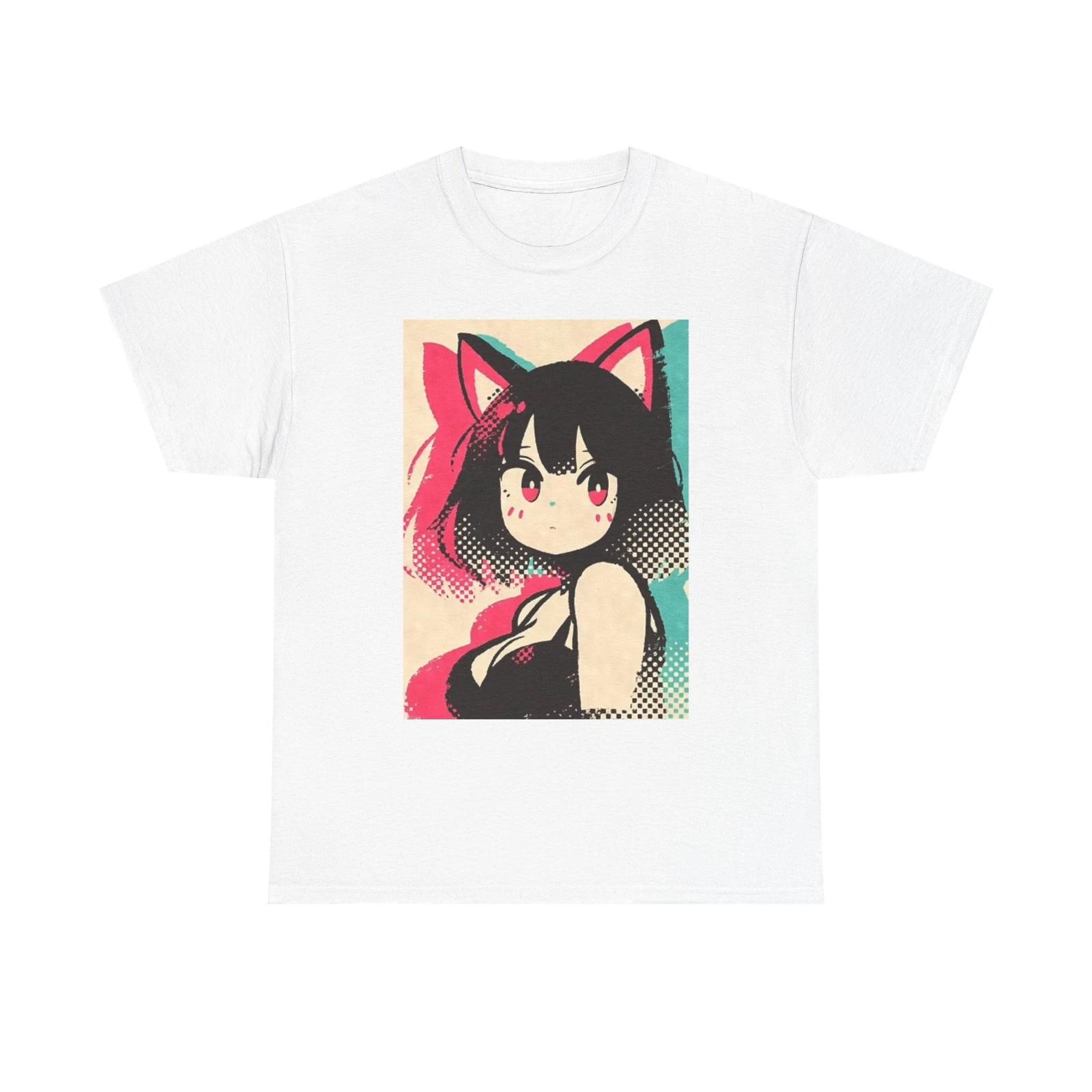 Men s and Women s T-shirts Anime Cat Woman Graphic XL