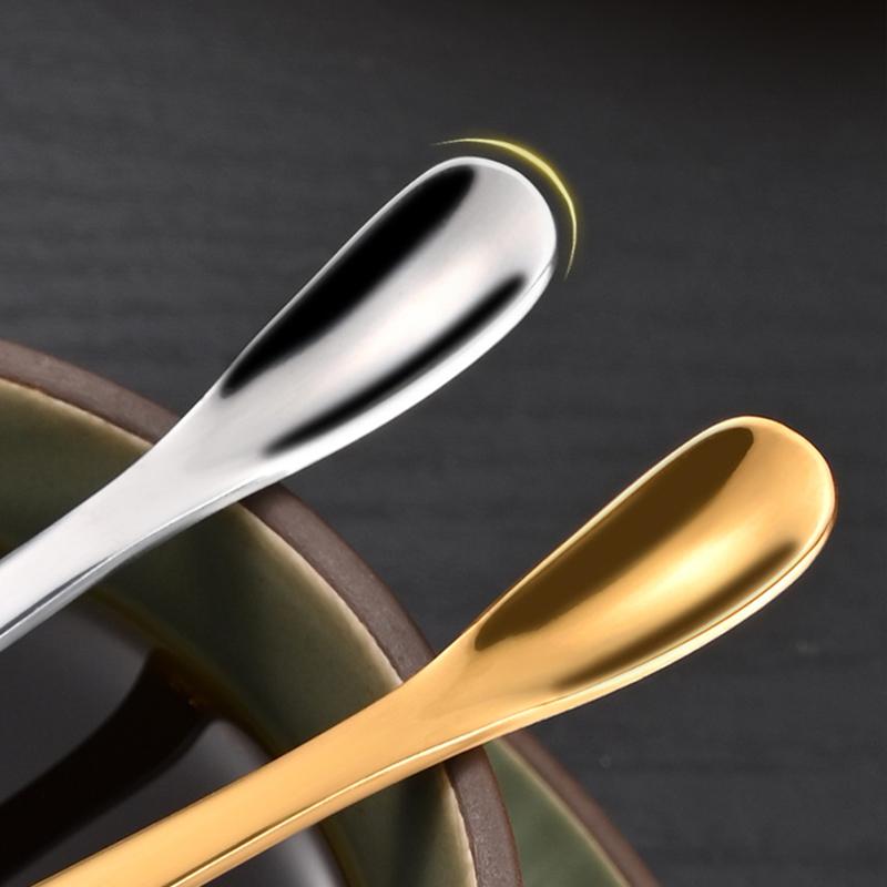 1pc Stainless Steel Two In One Teaspoon Long Handle Cutlery Home Coffee Tea Stirring Spoon Tableware Mini Scoop Utensils for