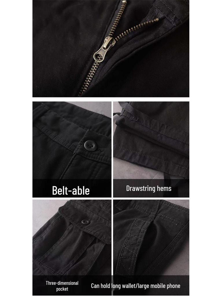 Men's Multi-Pocket Workwear Loose Fit Plus Size Straight-Leg Pants