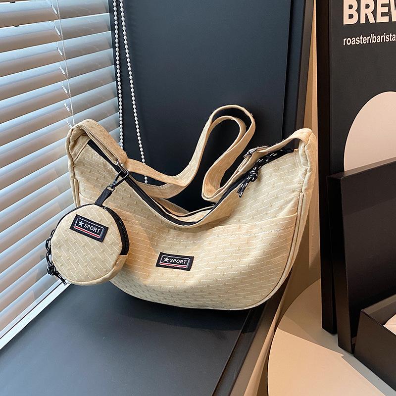 

2025 лето новая женская сумка-пельмень модная клетчатая маленькая свежая простая студенческая на плечо кроссбоди женская сумка one size fits all хаки