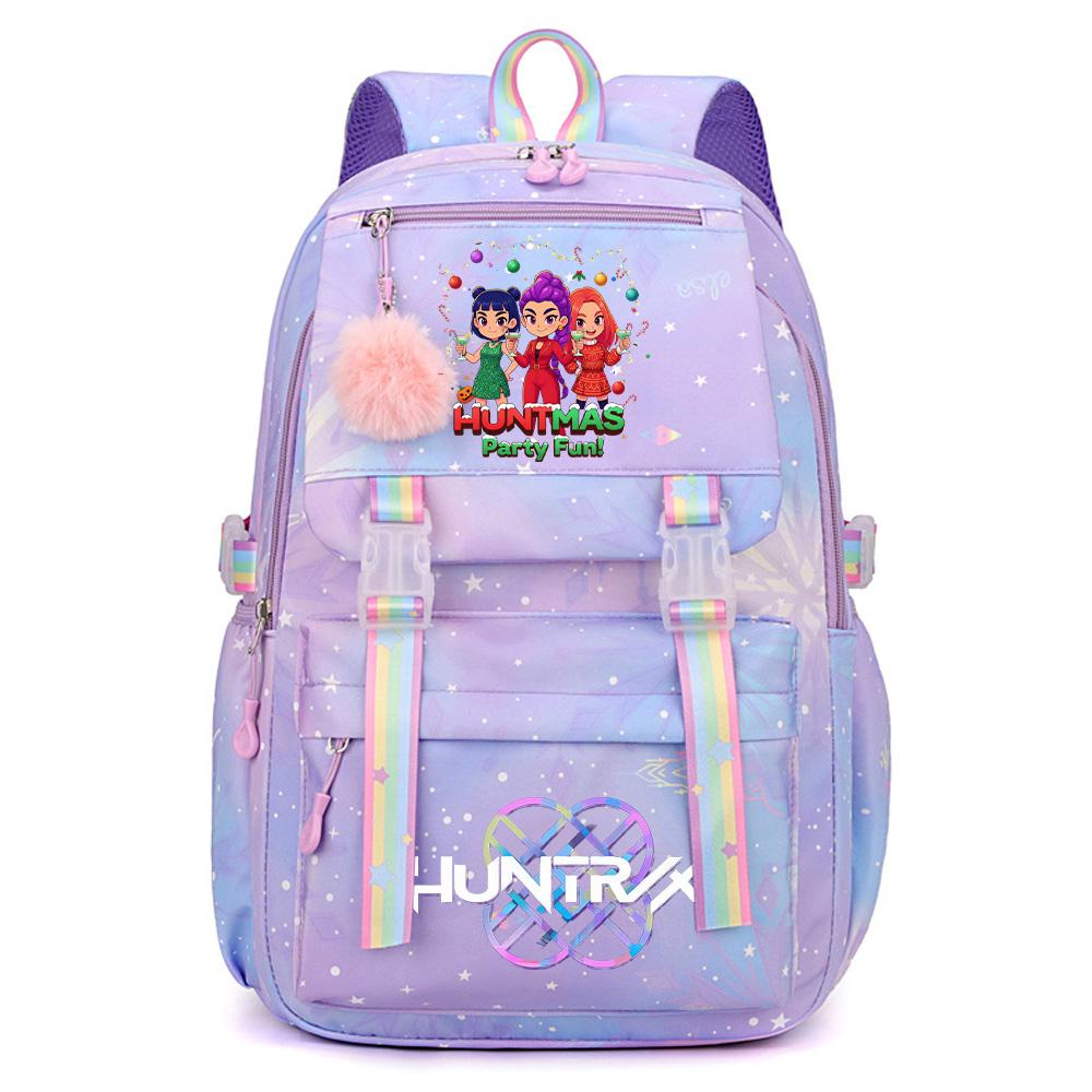 Anime Christmas K-Pop Demon Hunters Printed Large Capacity Waterproof Backpack Teenger Student Girl Boy Schoolbag Bookbag Women Waterproof Travel Bag