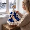 Decorative Polyester Goose Outfit Winter Porch Plush Outfit, Christmas Button-up Dress Cape and Hat for Garden Statue Accessories Holiday Patio