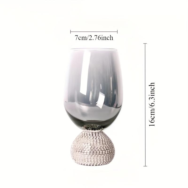 

Luxury Stemless Wine Glass Cup Glassware Rhinestone Smoke Grey Reusable for Cocktails Red Wine Whiskey Cup Diamond Gifts