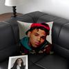 C-Chris Brownn Rapper Cushion Cover Natural Linen Organic Fabric Double-Sided Printing Sofa Home Decor Gift Pillow Case