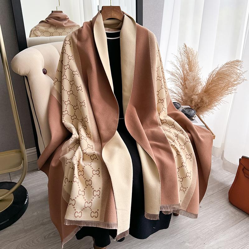 Winter Warm Cashmere Scarf for Women Luxury Pashmina Blanket Thick Shawl Wrap Neckerchief Fashion Bufanda Echarpe Poncho 