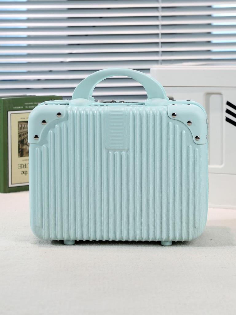 Damen 14-Zoll Minzgrüner Make-up-Koffer: Stilvolles kleines Reisegepäck & Souvenirbox