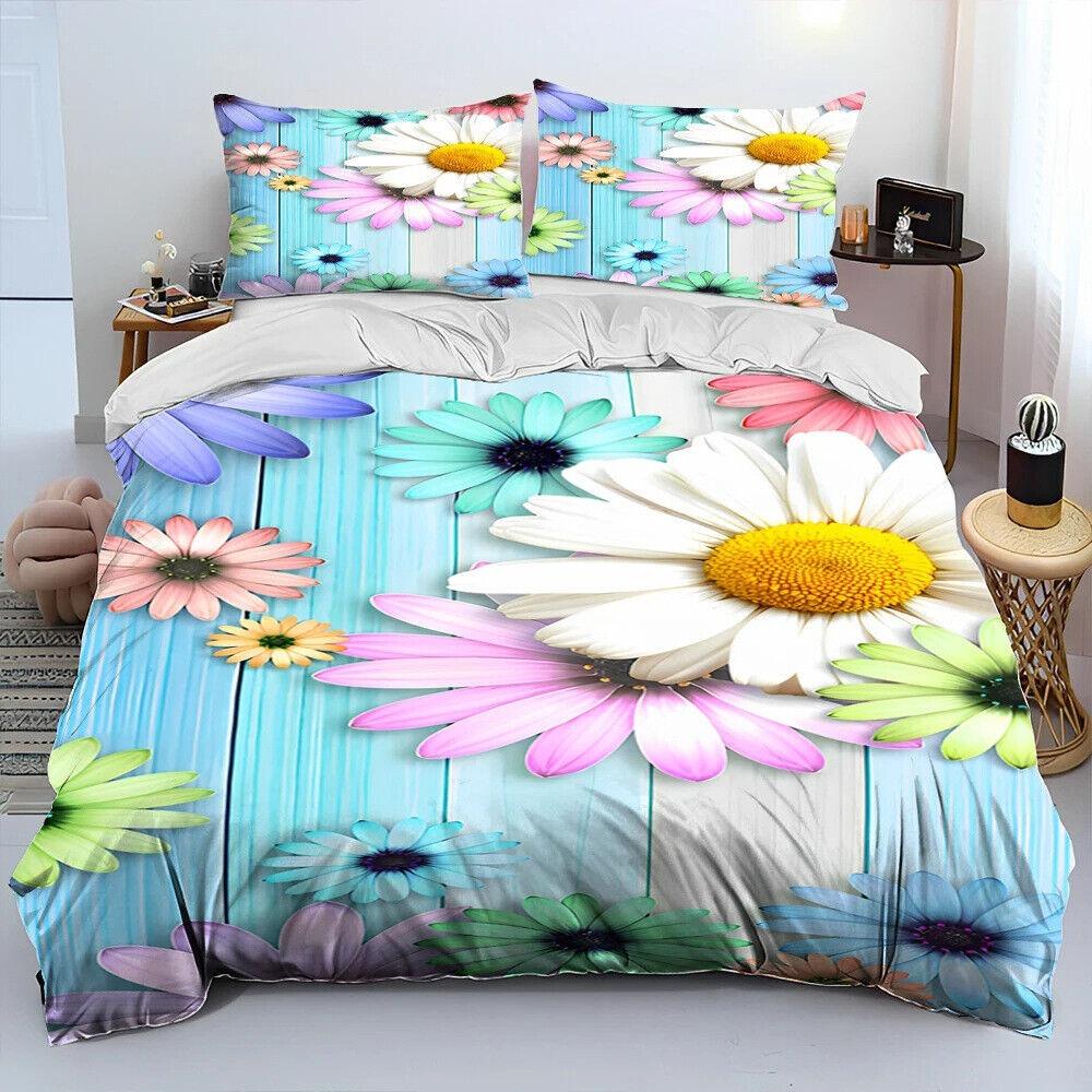 3D Butterfly Flower Bedding Set Women and Girls Down Duvet Cover Pillowcase 2/3pc King Queen Bed Cover Gift Home Textile