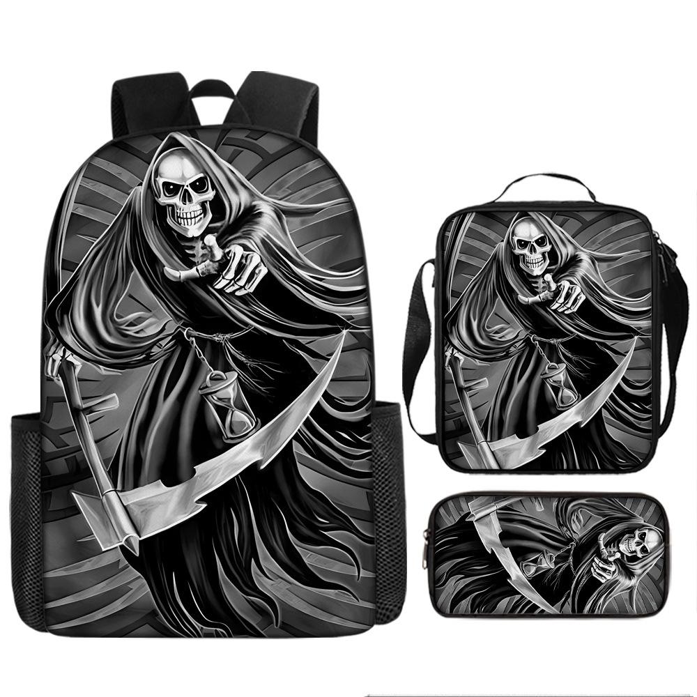 Skull Schoolbag for Primary School Students, Kindergarten New Schoolbag for Boys and Girls, Grades 2345 and 6