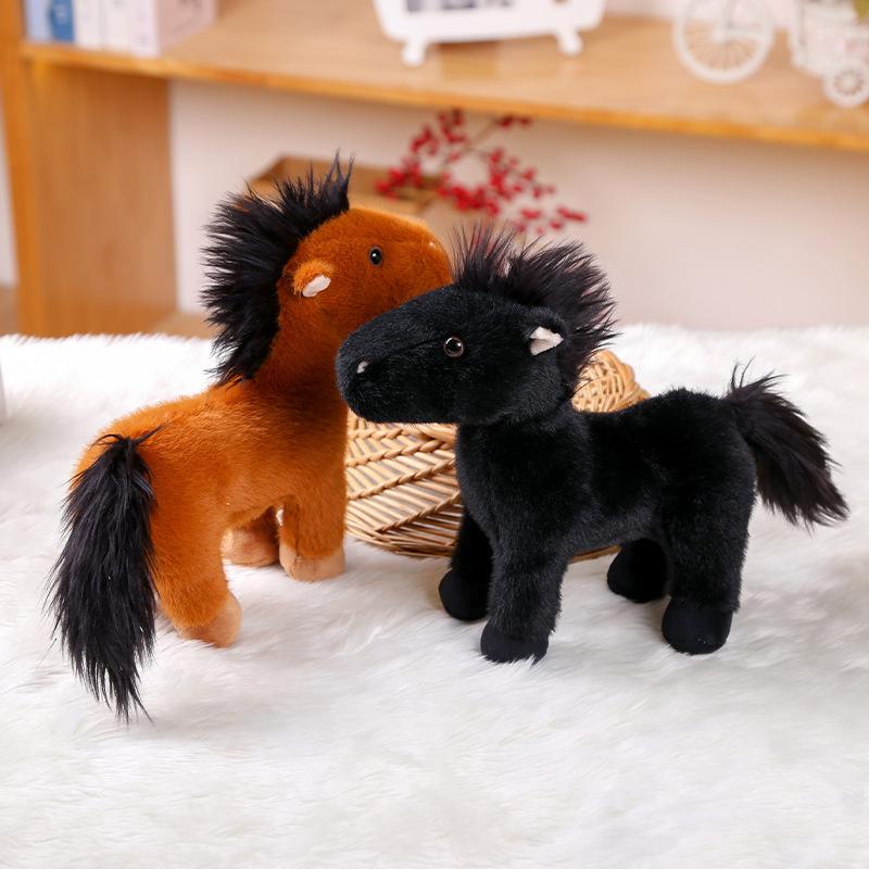 25cm Simulation Pony Doll Plush Stuffed Toys Home Decorations Decorations Cute Cartoon Pony Plush Doll Children Birthday Gift