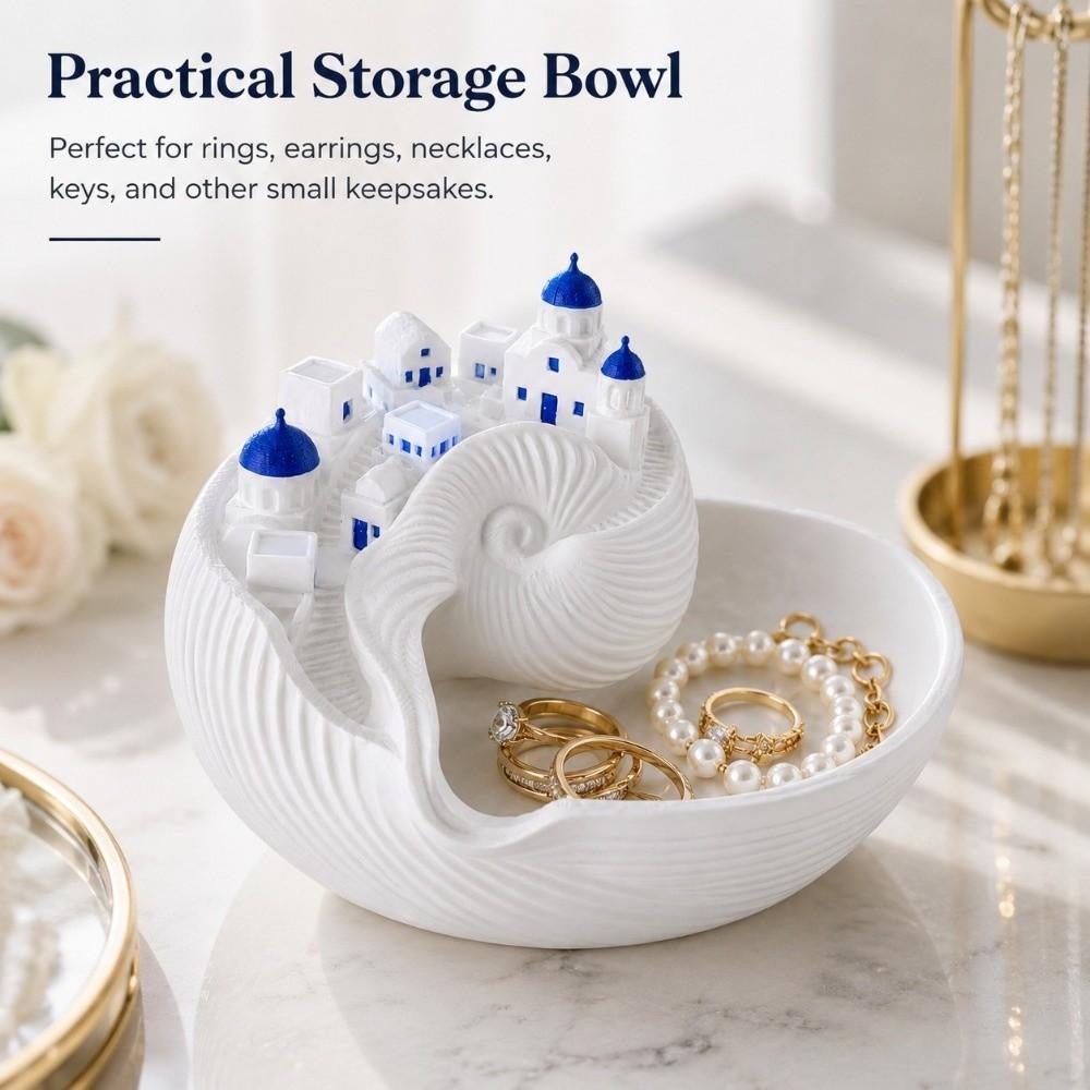 3D Printed Coastal Style Key Tray Conch Shell Shape Conch Shell Storage Box Entryway Table Decor