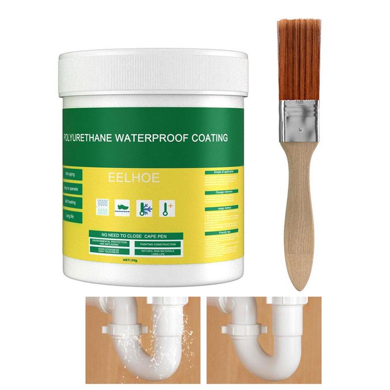 100g Wasserdichte Unsichtbare Paste Reparatur Starker Klebstoff Haus Dach Badezimmer Toilette Bodenfliese Dichtstoff Polyurethankleber Mit Pinsel