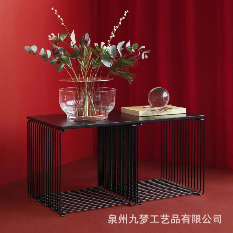 Modern Minimalist Metal Side Table With Drawer Storage Square Design Living Room Bedroom Office