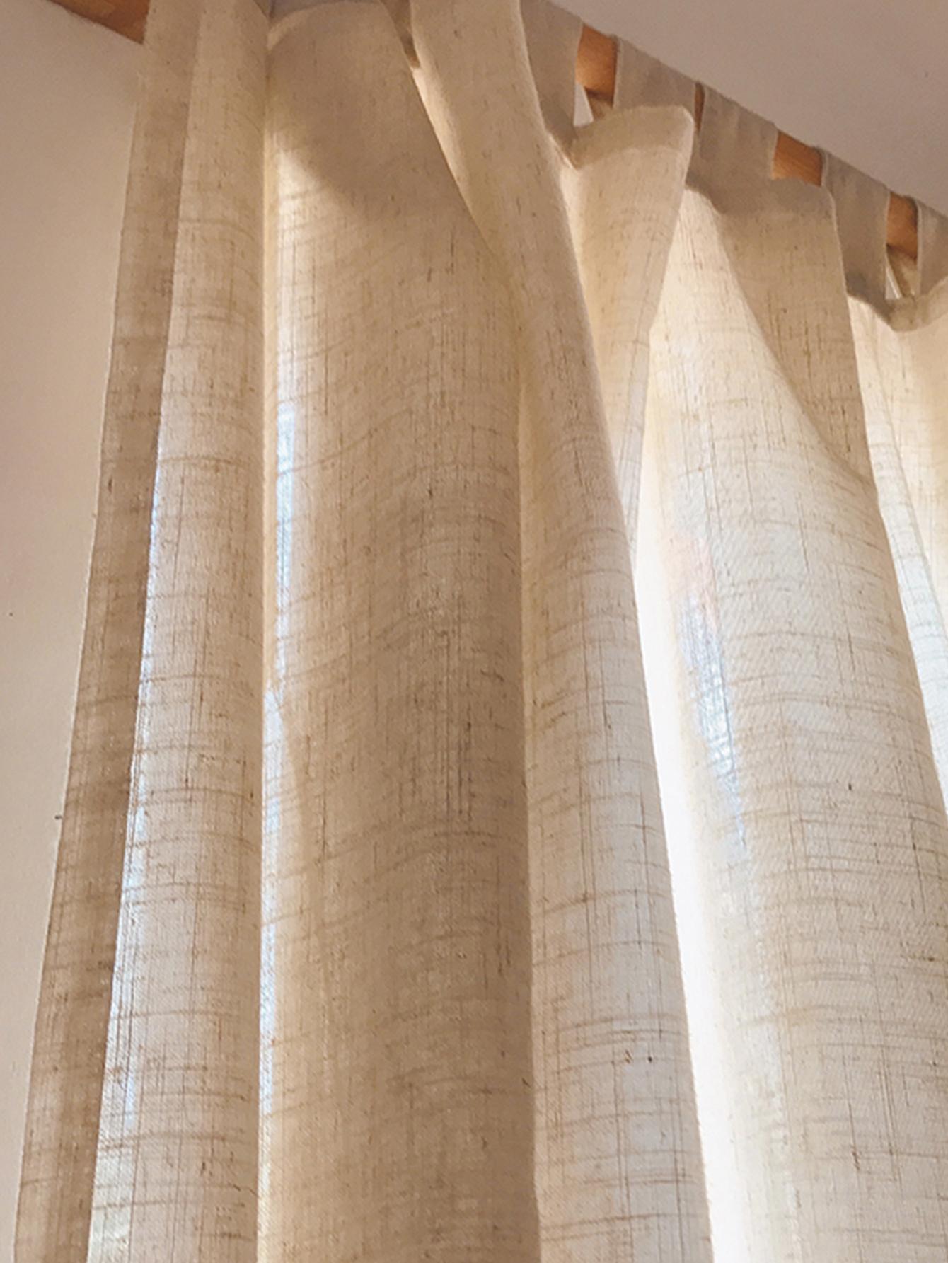 1 stuk Japanse volks wabi-sabi gekreukelde linnen textuur balkon/slaapkamer vitrage gordijnen W130xH100cm&Tab top geel