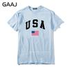 GAAJ USA America Flag Men T Shirt Top High Quality 100 Cotton Tshirts For Man Tshirt Printed Brand Clothing Casual Streetwear