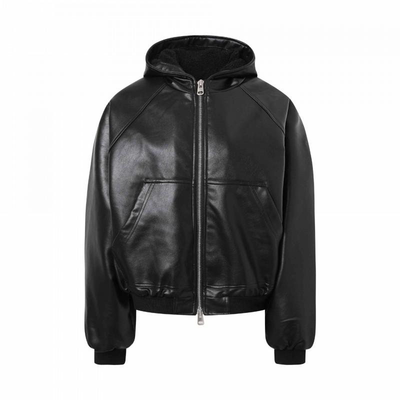 Mens Vintage Fleece Padded Bomber Jacket Hooded Winter Warm Casual Coat