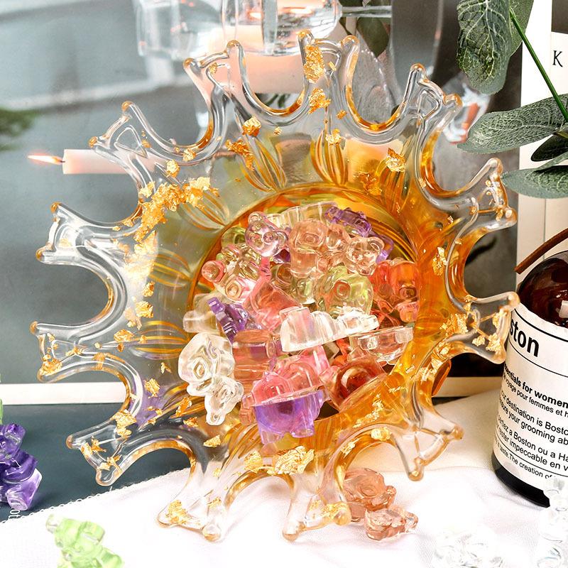 Silikonform Krona Förvaringslåda Epoxiform Smyckesförvaring Hartsform Manuell DIY-form