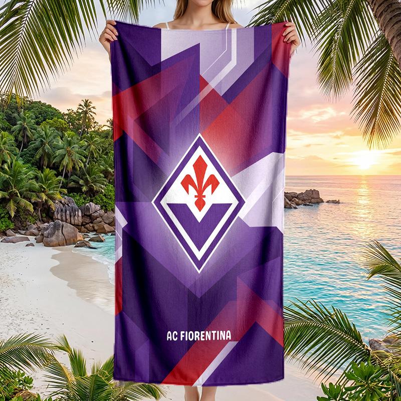 Telo da Spiaggia Asciugatura Rapida Fiorentina FC Stampa Microfibra Assorbente Portatile da Viaggio Asciugamano da Nuoto