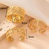 New Stainless Steel Ring Hydraulic Hollow Stacking Ring Fashion Vacuum Electroplated 18k Gold Titanium Steel Jewelry