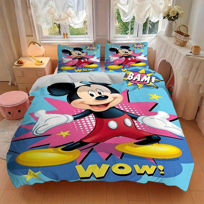 3pcs Mickey Mouse Comic 1 Cover+2 Pillowcases, Pillow Inserts Not Included, Machine Washable, All-Season Use, Teen and Adult Rooms091