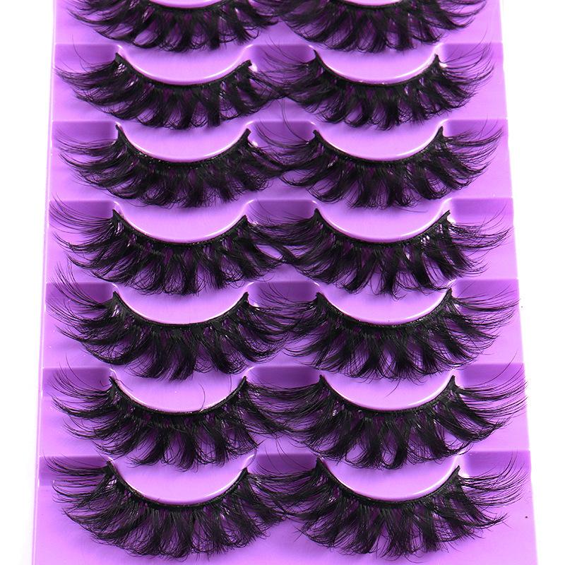 High Imitation Mink Hair False Eyelashes Dense Curl Simulation 7 Pairs Of Eyelashes