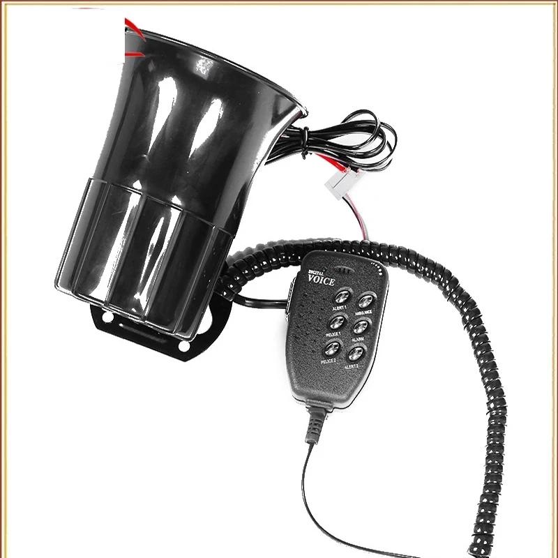 6-geluids 100W luide claxon voor motorfiets, auto, vrachtwagen, luidspreker, waarschuwingsalarm, sirene, politie, brandweer, ambulance, claxon