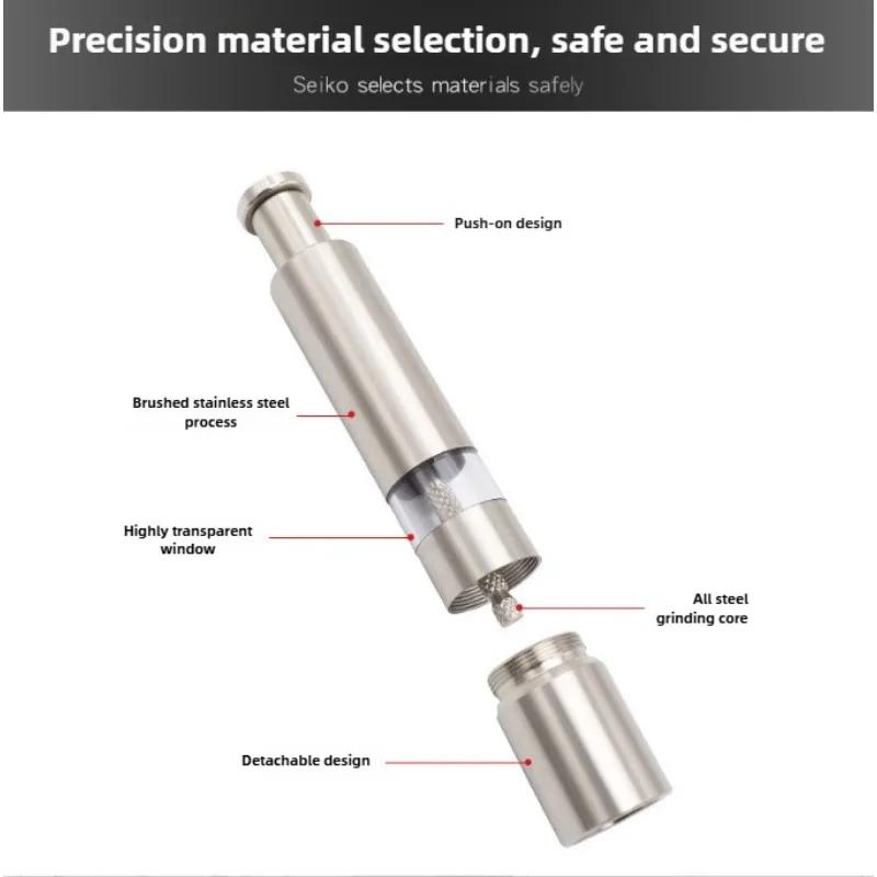 Molinillo de Especias de Acero Inoxidable para Pulgar – Molinillo de Hierbas Portátil de Mano para Pimienta, Sal y Condimentos – Fácil Operación con una Mano