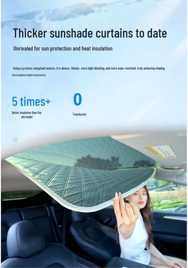 Enhanced Graphene Sunroof Sunshade for Tesla Model 3/Y - Cooling Sun Protection (New Version)
