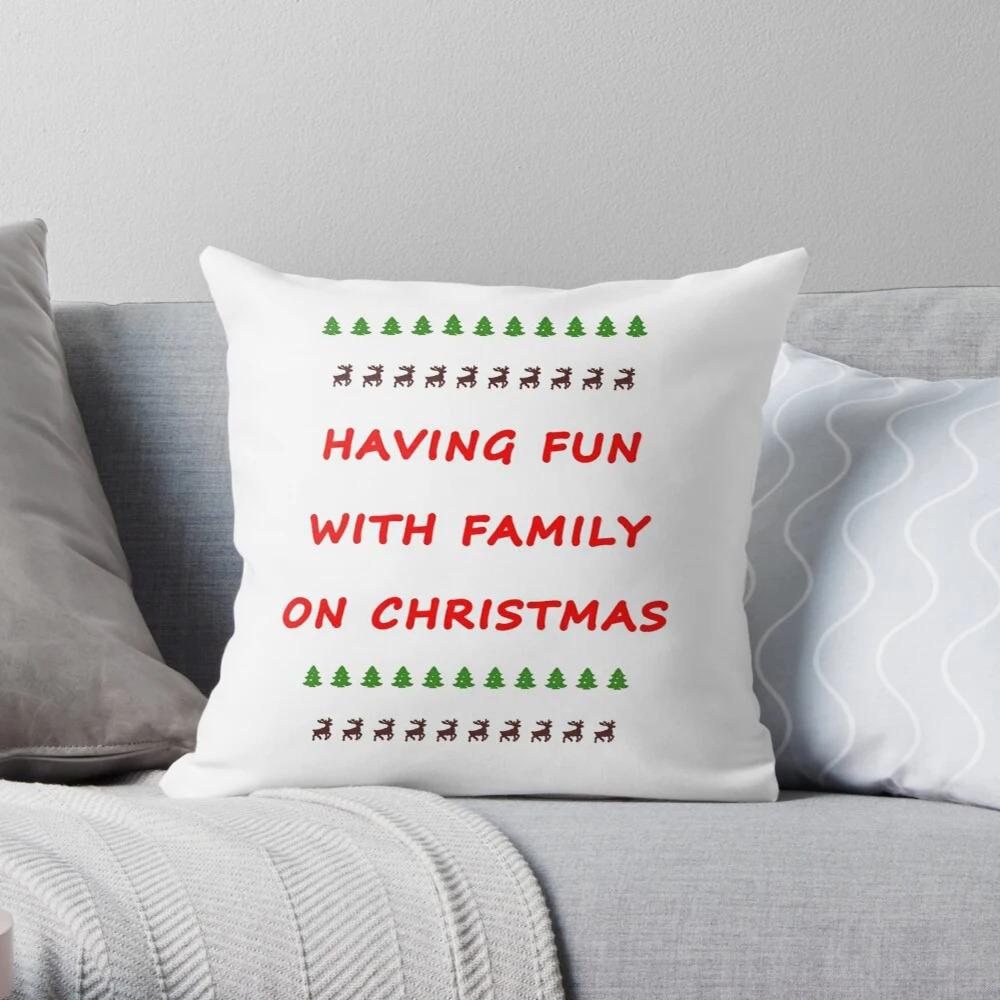 Merry Christmas Decoration Home Holiday Pillowcase Cushion Cover Autumn Modern Living Room Sofa Bed Pillowcase 60*60Cm