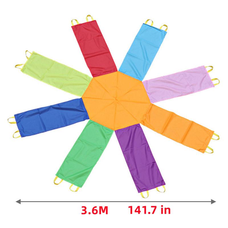Octagonal Rainbow Parachute Outdoor Multi Person Collaboration Children's Toys Physical Training Sports Games Tent Toy Umbrella