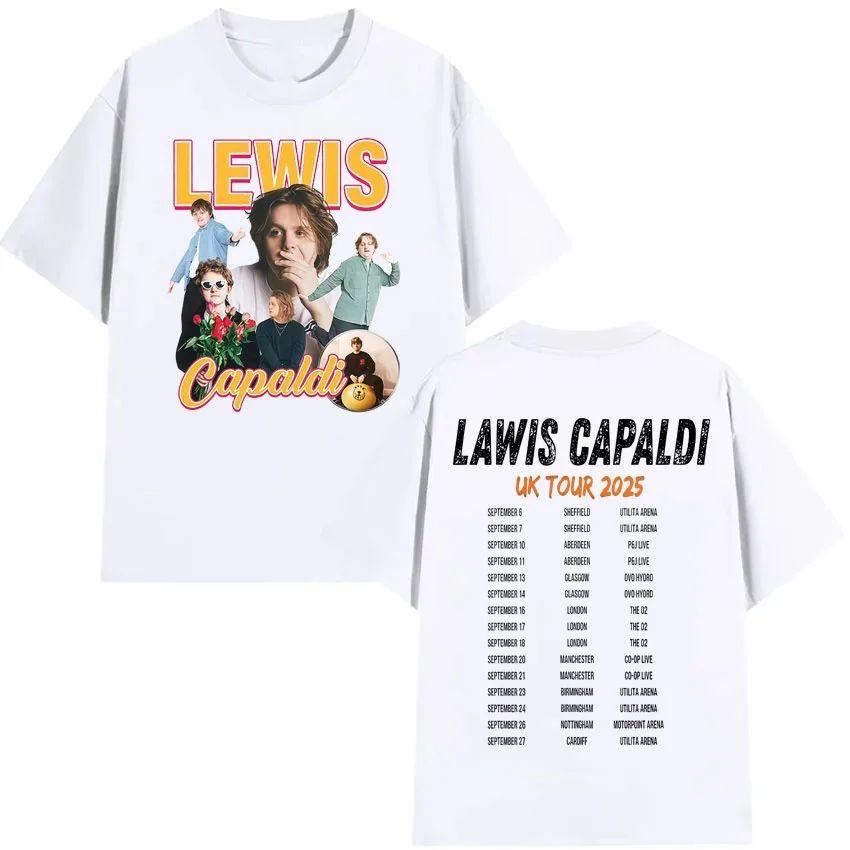 

Y2K Fashion Vintage T Shirts Singer Lewis CCapaldi Uk Tour T Shrits 2025 Mens and Womens Print Casual Cotton Loose TShirt 4XL