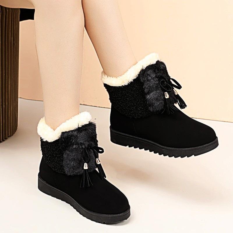 Korean version of snow boots  autumn and winter new student cotton shoes ins short tube velvet warm short boots