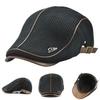 British Style Adjustable Buckle Thickened Fleece Lining Beret Hat Winter Flat Peaked Mid-aged Men Knitting Forward Hat Costume Accessories