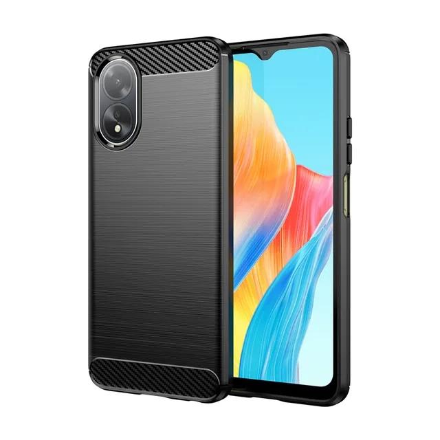 

Для OPPO A18 A 18 чехол Броня из углеродного волокна ТПУ Мягкая силиконовая задняя крышка чехол для телефона