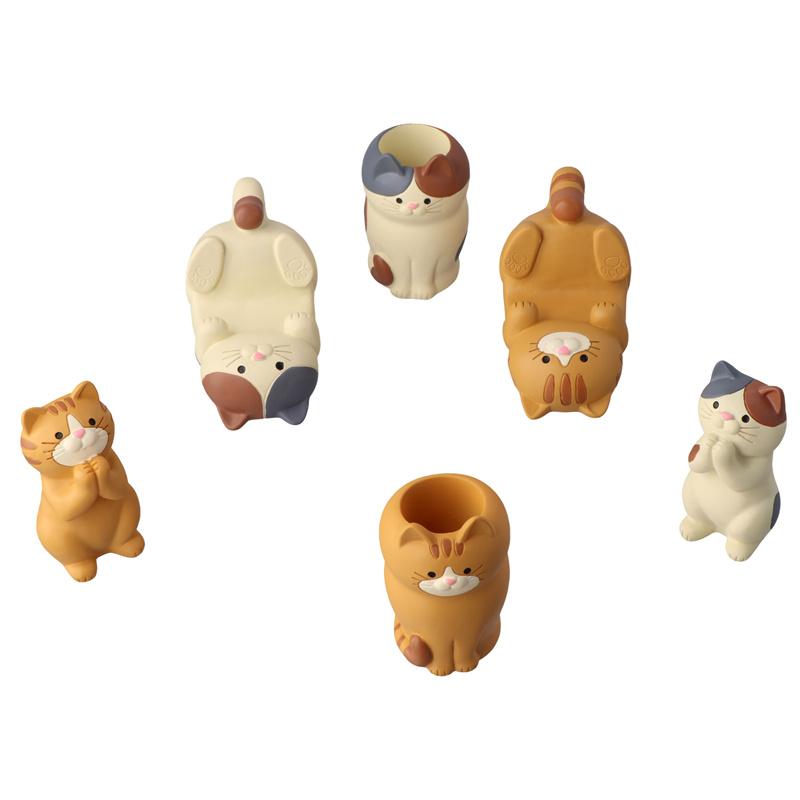 1 Pièce Style Japonais Lunettes Support Téléphone Portable Papeterie Décoration de Bureau Chat de Collection Décoration Intérieure Ornements Artisanat en Résine