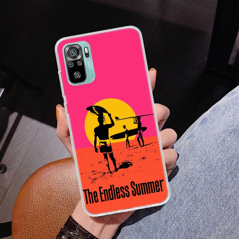 Surfbrett Surfen Kunst Surf-Mädchen Sommerhülle Handyhülle Für Xiaomi Redmi Note 10 Pro Max 10S 9 9S 9T 8 8T 11T 11S 11 5G 11E 7 6