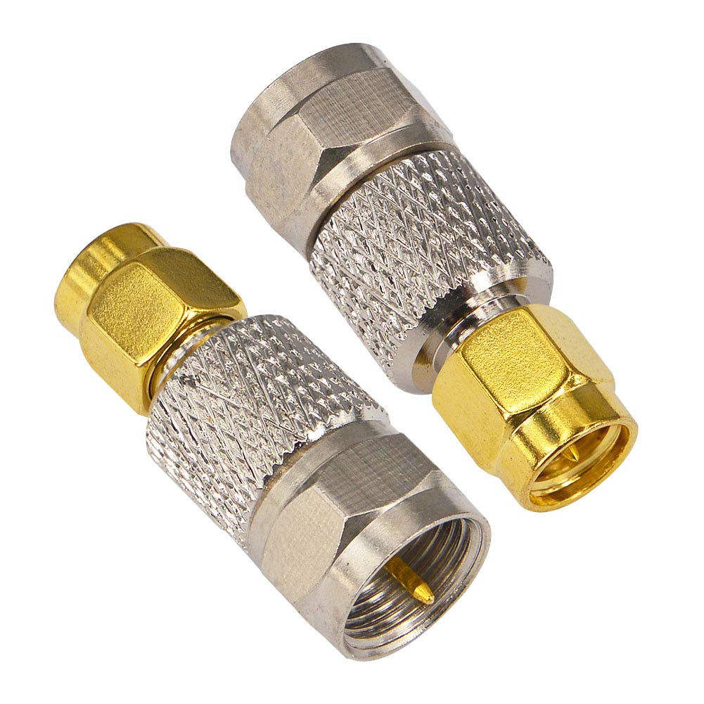 Leeyovk SMA F-Typ-Konvertierungsstecker SMA-Stecker F-Typ-Stecker Antennenkonvertierungsadapter SMA F-Typ-Terminal-Antennenkonvertierungsstecker Passend für TV