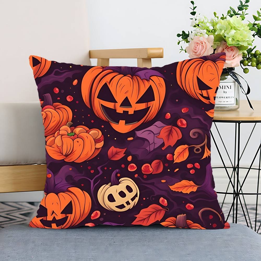 Spooky Halloween Pillow Case Cushion Cover Polyester Pillowcase Decorative Sofa Cushion Pillowcase Home Decor