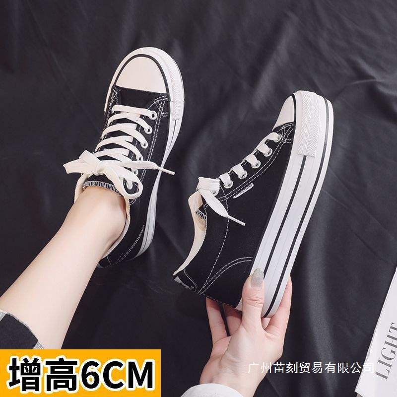 Spring Platform Canvas Shoes Inner Height Increased by 34 Yards Muffin Board Shoes