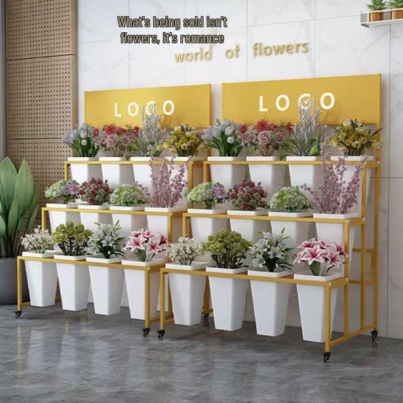 

HC Multi-layer Movable Ladder Flower Stand with Wheels