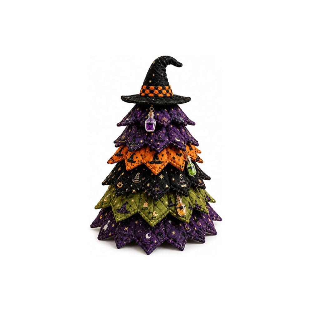 Pumpkin Ghost Quilted Christmas Tree Kit Black Cat Spider Hand Sewing Festival Tree Fall Harvest