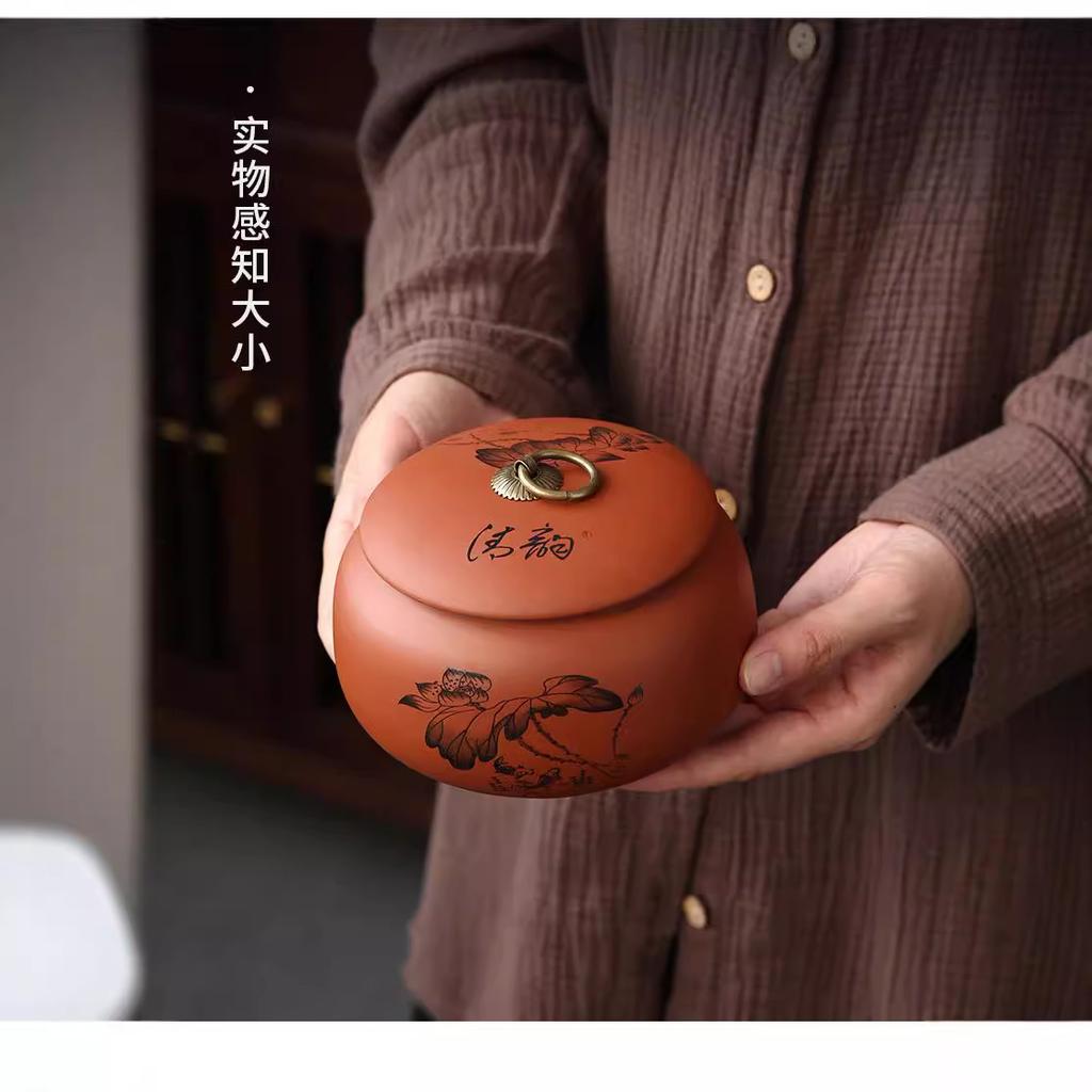 Purple Clay Tea Jar Ceramic white tea big red robe black tea sealed jar ceramic jars Ceramic Coffee candy food storage can