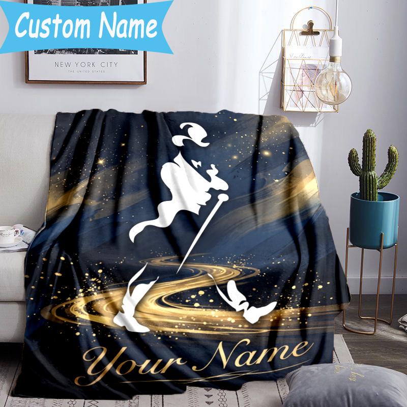 Benutzerdefinierte Decke Johnnie Walker Flanelldecke für Camping, Wandern, Gartenpartys, Picknick-Zubehör, Geschenk für Familie und Freunde